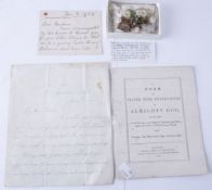 [Royal memorabilia] - including hand written and printed ephemera and a fragment purporting to be