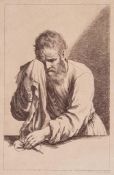 Francesco Bartolozzi RA (1727-1815) Study of a bearded man After Guercino Etching printed in