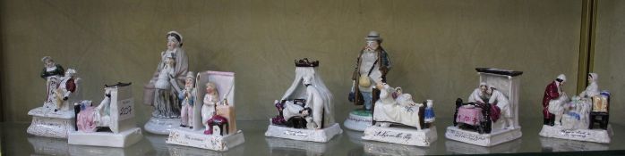 A quantity of German porcelain fairings, to include: After Marriage, Who is Coming?, Three O`clock