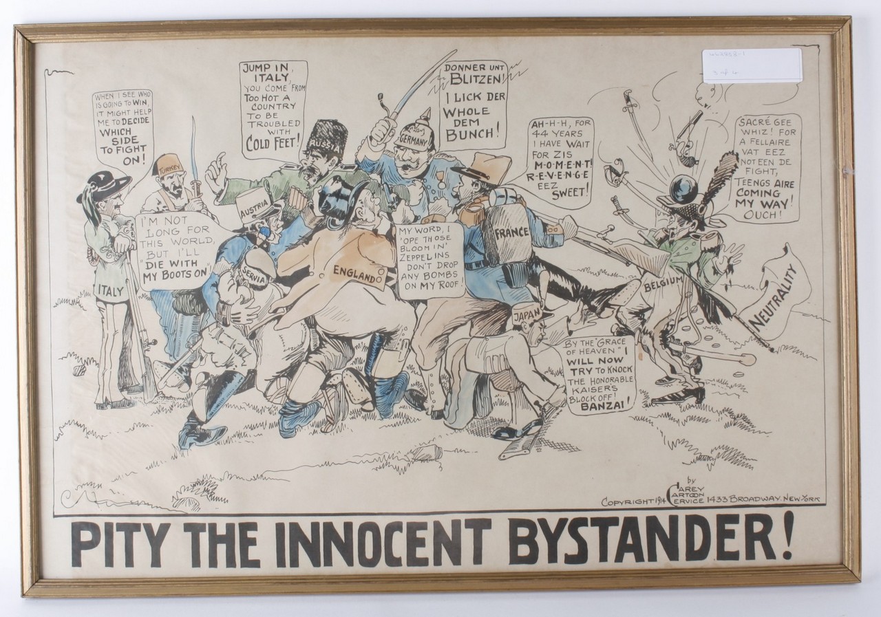 Four satirical prints of Great War subjects: Hitting The Trail; The International Wake; Pity The - Image 2 of 4