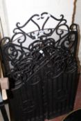 A mixed group of fire furniture to include a set three folding fire screens, a larger example, an