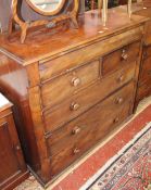 A Victorian mahogany chest with a moulded top drawer and two short and three further long drawers