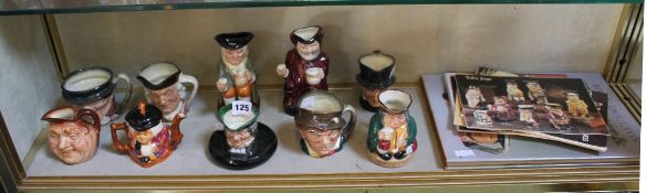 A group of small Royal Doulton character and Toby jugs to include `John Barleycorn - Old Lad`, `