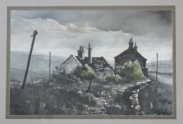 Ashley Jackson F.R.S.A. (b.1940) `The Ford Inn, Holmfirth` Watercolour Signed lower right Inscribed