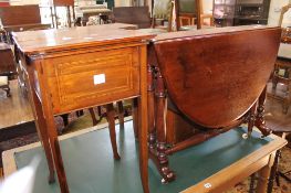 A Victorian mahogany Sutherland table on twin column support joined by central stretcher and a