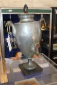 A pewter tea urn; approximately 36cm high Best Bid