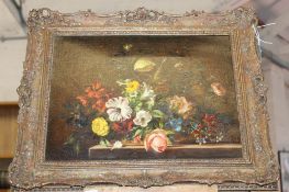 Dutch School (20th Century) Still life with flowers Oil on canvas Indistinctly signed R. H****