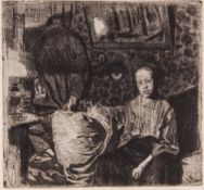 Kathe Kollwitz (1867-1945) Junges Paar (k.83.V) Etching with aquatint Printed by O. Felsing, Belin-