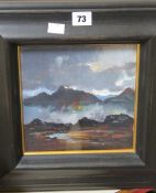 Ed Hunter (Contemporary) `Mew Nan Tarmachan` Oil on canvas Signed lower left Titled verso 20 x 19cm