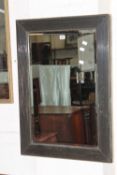 A Regency style ebonised framed mirror 88 x 63cm and a gilt decorated mirror
