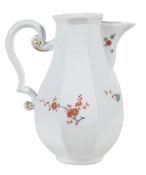 A mid 18th Century Meissen octagonal baluster coffee pot decorated in the Kakiemon pattern (lacking