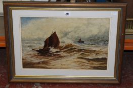 Early 20th Century school Marine scene Oil Initialled EJC lower right 29 x 45cm; Lindsay Oliver `