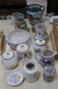 A group of Poole pottery items, c.1960s including preserves, vases, jug and bowl etc. together with
