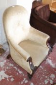 A William IV walnut framed salon chair. Best Bid