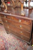 A 19th Century mahogany chest with two short and three long drawers 108cm wide Best Bid