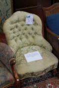 A Victorian button back salon chair