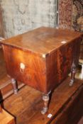 A 19th Century mahogany cellarette with fitted interior on ring turned legs 51cm high 50cm wide