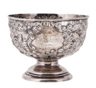 A late Victorian silver small rose bowl by Nathan & Hayes, Chester 1899 A late Victorian silver