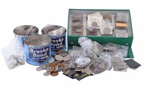 British and World coins, a quantity, including pre-47 shillings British and World coins, a quantity,