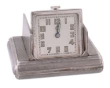 Tavannes Watch Co., a silver rectangular double door purse watch, ref. 3466, no Tavannes Watch