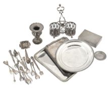 A collection of silver and silver coloured items, to include A collection of silver and silver