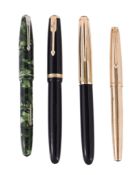 Parker, Duofold, a black resin fountain pen Parker, Duofold, a black resin fountain pen, with an