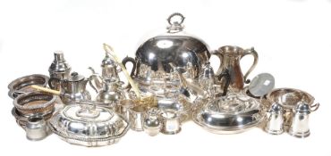 A group of electroplated items, to include A group of electroplated items, to include: entree dishes