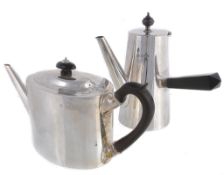 An Edwardian silver oval tea pot by Horace Woodward & Co. Ltd An Edwardian silver oval tea pot by