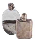 A silver hip flask engraved by James Dixon & Son, Sheffield 1920 A silver hip flask engraved by