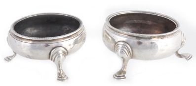 An early George III silver cauldron salt, maker`s mark obscured, London 1762 An early George III