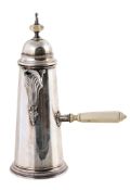 An Italian silver coloured coffee pot by Valle & Gandini An Italian silver coloured coffee pot by