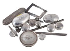 A collection of silver handles and covers A collection of silver handles and covers, to include nine