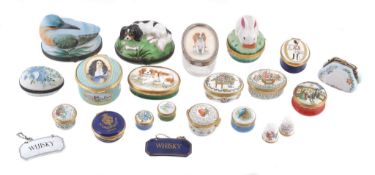 A collection of various pill boxes, including A collection of various pill boxes, including: six