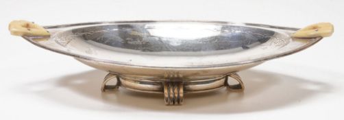 An Art Deco silver oval dish by James Dixon & Sons Ltd, Sheffield 1936 An Art Deco silver oval