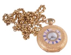 An Edwardian 18 carat gold half hunter pocket watch, hallmarked London 1901 An Edwardian 18 carat