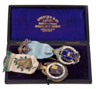 Three Masonic Jewels and other items, to include Three Masonic Jewels and other items, to include: a