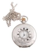 A silver half hunter pocket watch, London 1912, no A silver half hunter pocket watch, London 1912,