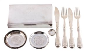 A group of foreign silver coloured items, comprising A group of foreign silver coloured items,