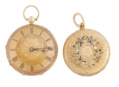 An 18ct gold open face pocket watch, London 1951, no An 18ct gold open face pocket watch, London