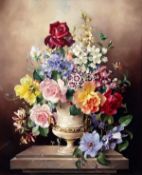 DDS. Harold Clayton (1896-1979), Still life of summer flowers, Oil on canvas, Signed lower left,