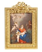 A Continental porcelain plaque of the Holy Family in the renaissance manner, late 19th century, 21.