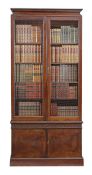 Two similar George III mahogany library bookcases, circa 1760, each acanthus carved and moulded