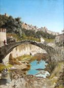 Sir William Reynolds Stephens (1862-1943), Bridge at San Remo, Italy, Oil on canvas, Signed lower