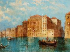 William Meadows (1825-1901), On the Grand Canal; By the Rialto bridge, A pair, oil on canvas, Both