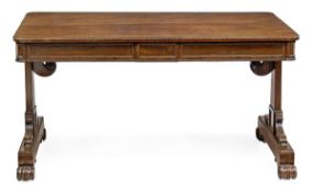 A Regency rosewood library table, circa 1815, attributed to Gillows of Lancaster, the rectangular