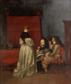 After Gerard ter Borch, The paternal Admonition, Oil on panel, 75 x 64 cm (29 1/2 x 25 1/4in)