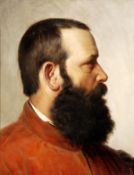 James Sant (1820-1916), Profile portrait of a bearded man, Oil on canvas, Signed with monogram lower