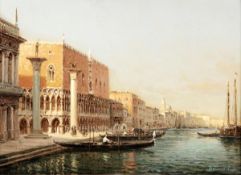 DDS. Antoine Bouvard (1870-1956), On the Grand Canal by the Doges Palace, Oil on canvas, Signed