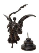 Sir Alfred Gilbert RA, MVO, DCL (1854-1934), Victory, patinated bronze with waisted bronze base,