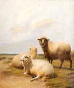 Thomas Sidney Cooper (1803-1902), Three sheep in a landscape, Oil on canvas, Signed and dated 1883